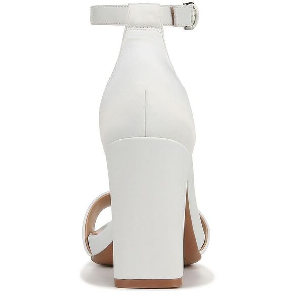 Naturalizer Womens Joy White Leather Square Toe Dress Sandals Heels NWOB - Picture 2 of 4